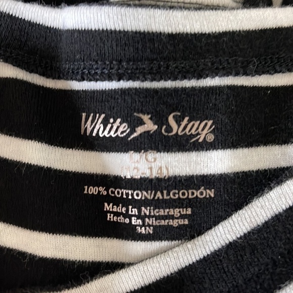 White Stag black with white strip shirt. GUC size 12-14 - Picture 3 of 3